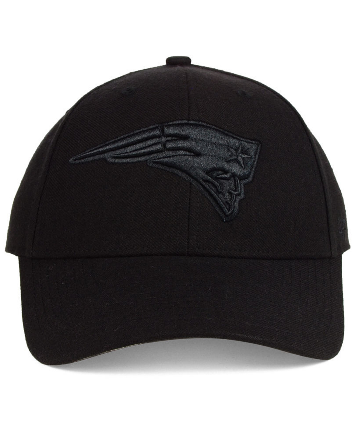 47 Brand New England Patriots Black & Black Mvp Strapback Cap In Black,black