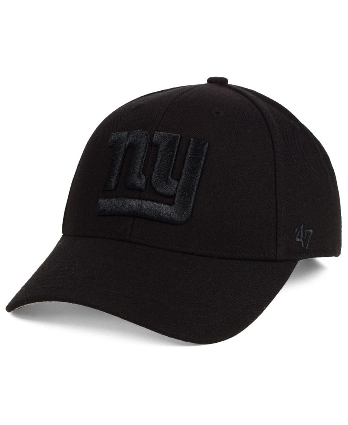 New York Giants Black & Black Mvp Strapback Cap - Black/Black