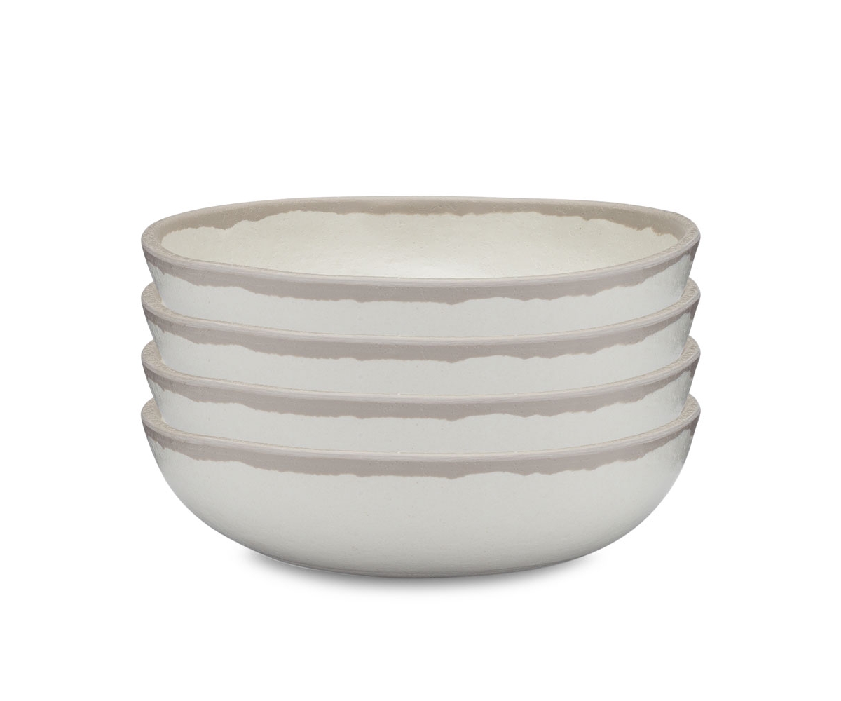 Potter Stone Melaboo 4-Pc. Cereal Bowl Set - Beige/gray