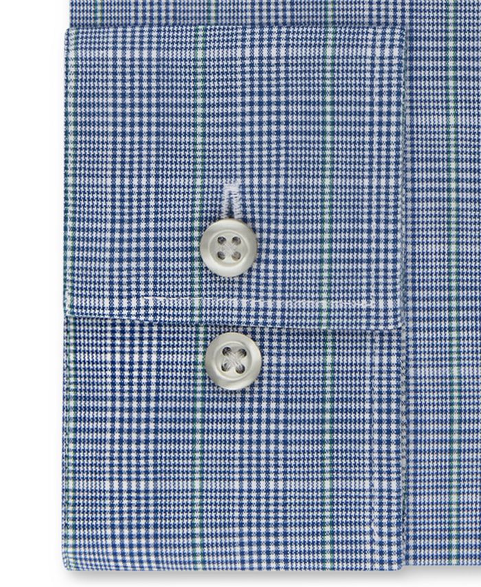 Van Heusen Men's Classic/Regular-Fit Wrinkle-Free Performance Stretch Flex Collar Check Dress Shirt White Size 34-35