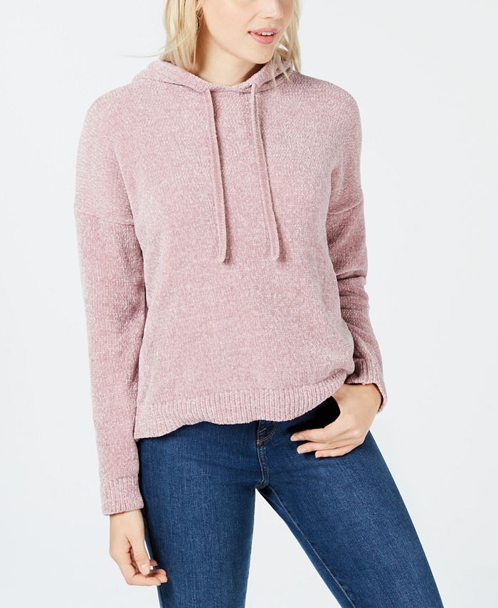 Hippie Rose Juniors' Chenille Hooded Sweater - Macy's