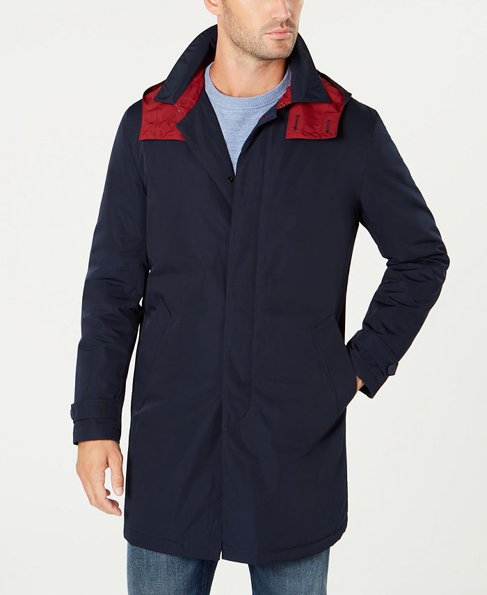 Tommy Hilfiger Men's Quest Modern-Fit Raincoat with Removable Hood ...