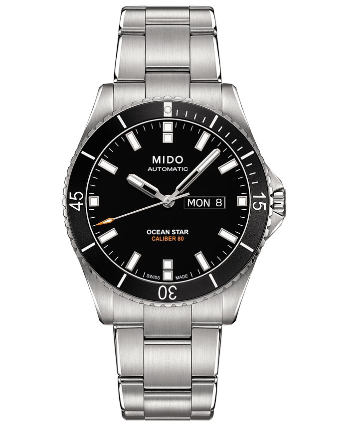 Mido - Men's Swiss Automatic Ocean Star Captain V Stainless Steel Bracelet Watch 42.5mm