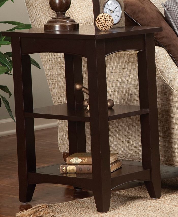 Alaterre Furniture Shaker Cottage 2 Shelf End Table, Chocolate Macy's