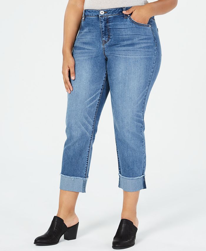 Style & Co Plus Size High-Rise Boyfriend-Fit Jeans, Created for Macy's ...