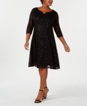 Black Knee Length Plus Size Dresses for Women - Macy's