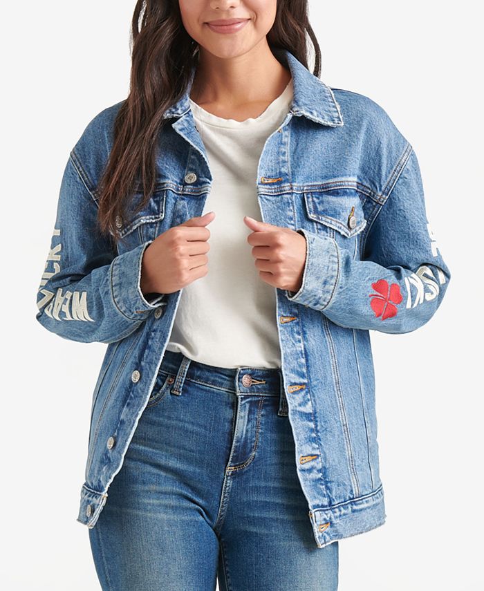 Lucky brand embroidered denim sales jacket