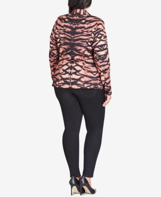 CITY CHIC Trendy Plus Size Animal-Print Jacket
