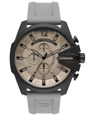 Diesel - Men's Chronograph Mega Chief Gray Silicone Strap Watch 51mm