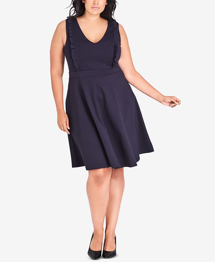 City Chic Plus Size Ruffled Fit & Flare Dress & Reviews Dresses