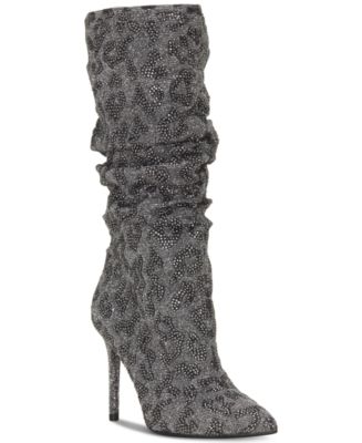 Jessica Simpson Women's Layzer Slouch Rhinestone Boots Black Size 7.5
