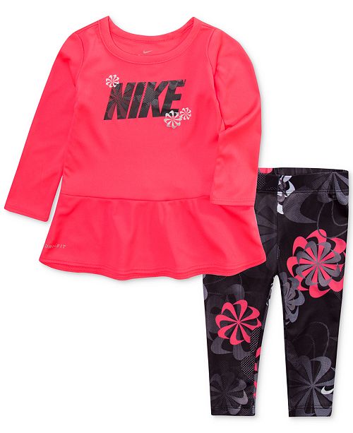 Nike Baby Girls 2 Pc Peplum Top Leggings Set Reviews Sets