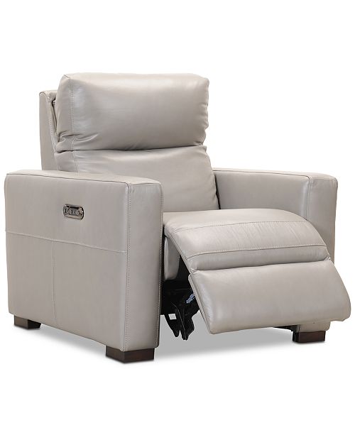 Furniture Clynton 36 Leather Dual Power Recliner With Usb Power