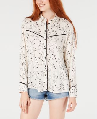 Roxy - Juniors' Shambhala Estate Printed Button-Front Top