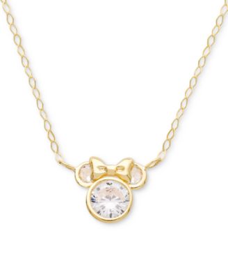 14k gold minnie mouse necklace