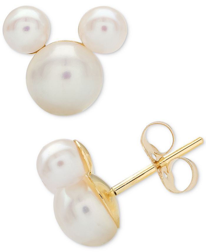 Mickey mouse pearl earrings clearance