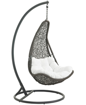 Modway Abate Outdoor Patio Swing Chair With Stand In Gray White