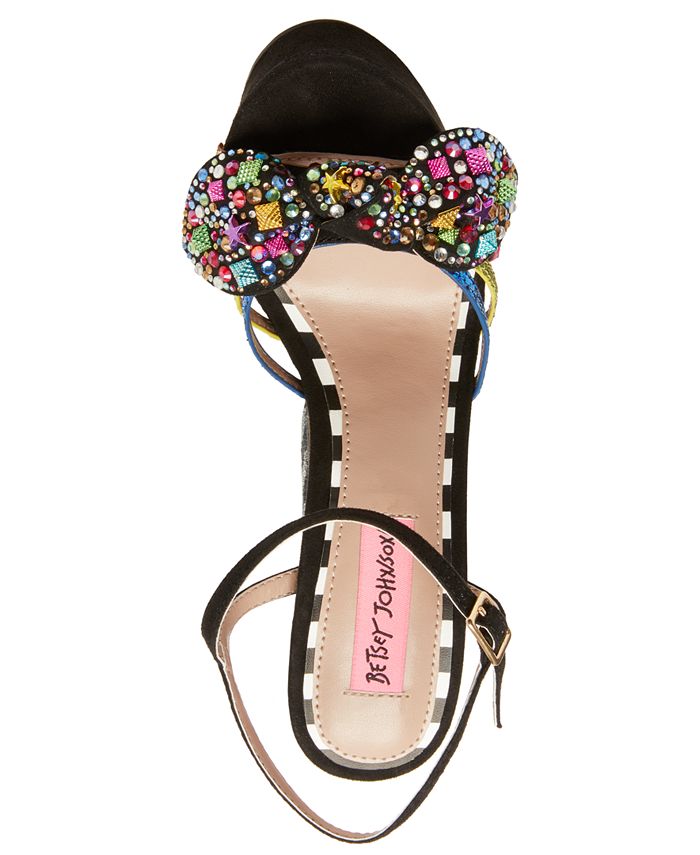 Betsey johnson tobie embellished platform shop sandals