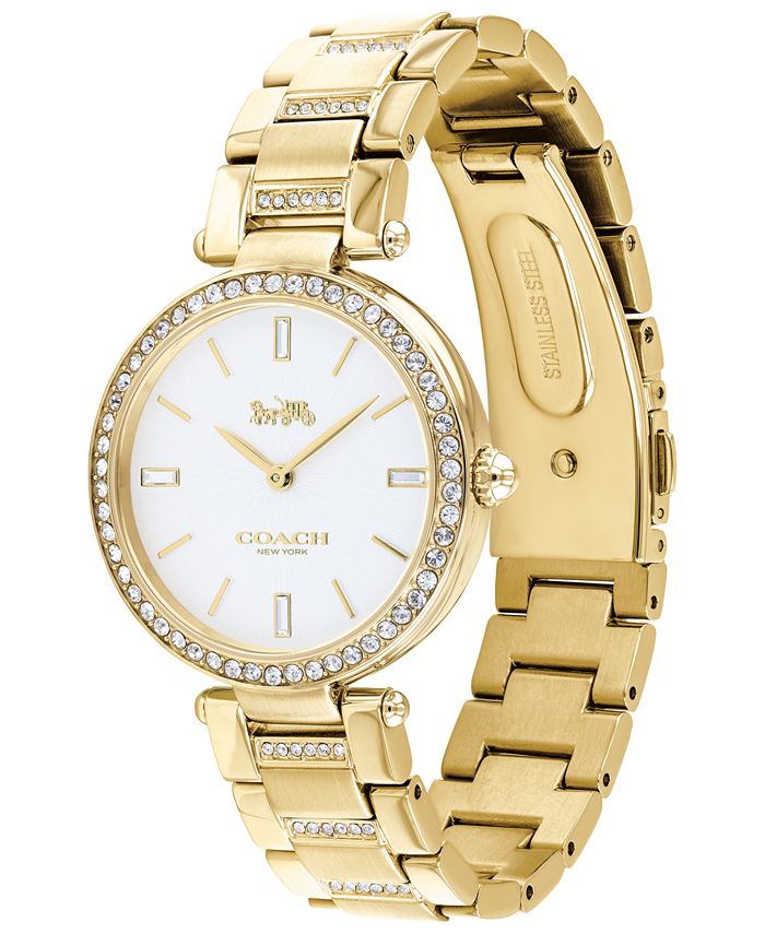 COACH Women's Park Gold-Tone Stainless Steel Bracelet Watch 34mm ...