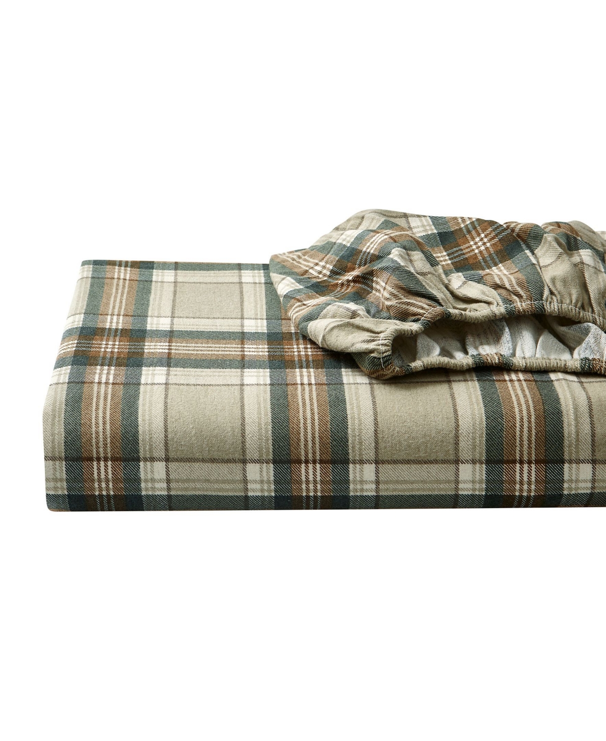 Eddie Bauer Printed Cotton Flannel 4-pc. Sheet Set, Queen In Edgewood Dark Green