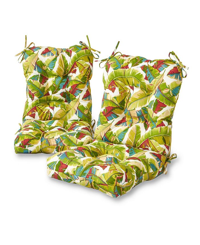 Greendale Home Fashions Set of 2 Outdoor Seat and Back Chair Cushions