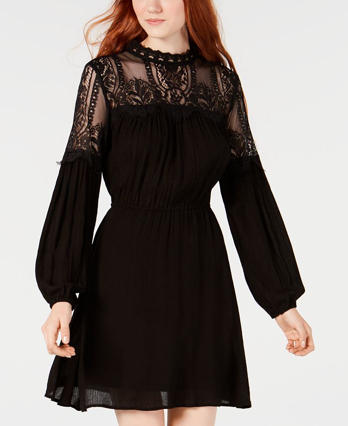 American Rag Juniors Illusion Lace Peasant Dress Created for