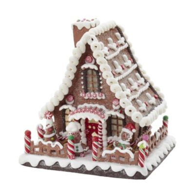 Kurt Adler - 10 Inch Battery Operated Claydough LED Gingerbread House Tablepiece