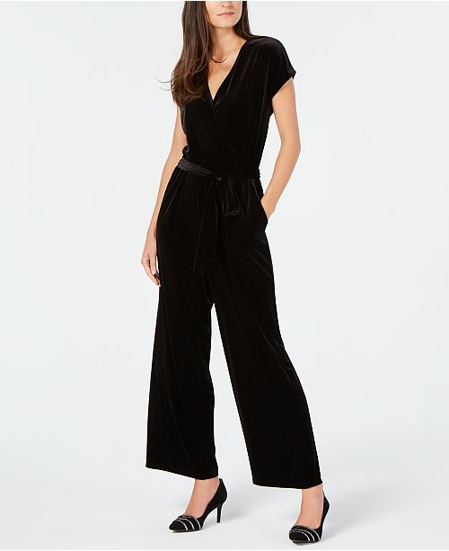 Alfani Velvet Wide Leg Jumpsuit Created For Macy S Reviews
