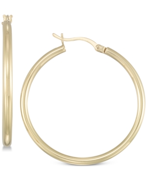 image of Simone I. Smith Polished Hoop Earrings in 18k Gold over Sterling Silver