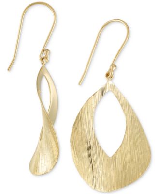 Simone I. Smith Textured Drop Earrings in 18k Gold over Sterling Silver ...