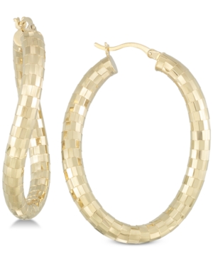 image of Simone I. Smith Textured Twist Hoop Earrings in 18k Gold over Sterling Silver