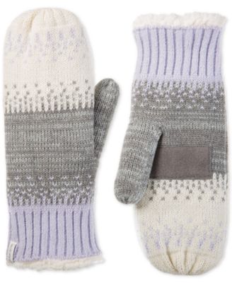 Warm Lined Acrylic Knit Mittens 