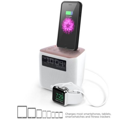 iHome - Dual Alarm FM Clock Radio with Lightning Connector Rose Gold