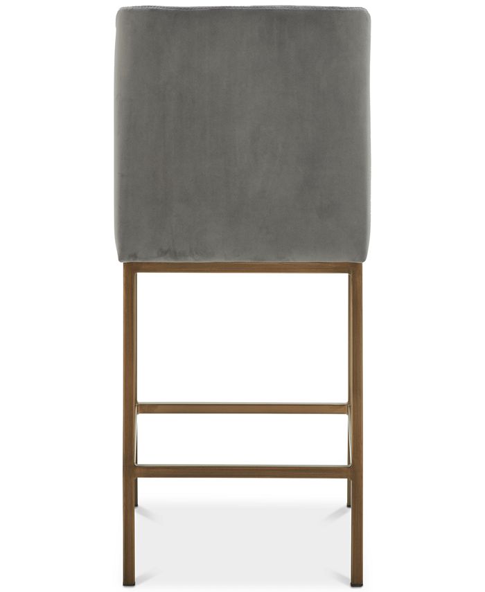 Furniture Cambridge Grey Velvet Counter Stool Macy's