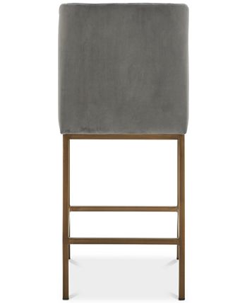 Furniture - Cambridge Velvet Stool, 4-Pc. Set (4 Grey Counter Stools)