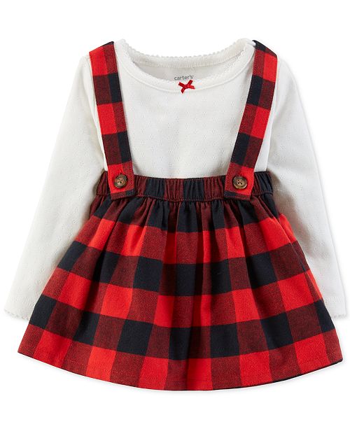 Carter's Baby Girls 2Pc. Bodysuit & Plaid Suspender Skirt Set & Reviews Sets & Outfits Kids