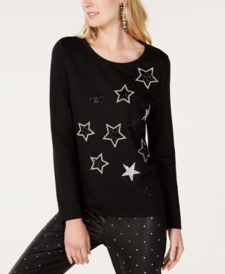 INC International Concepts - Rhinestone-Star Sweatshirt