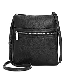Triple-Zip Pebble Leather Dasher Crossbody, Created for Macy's