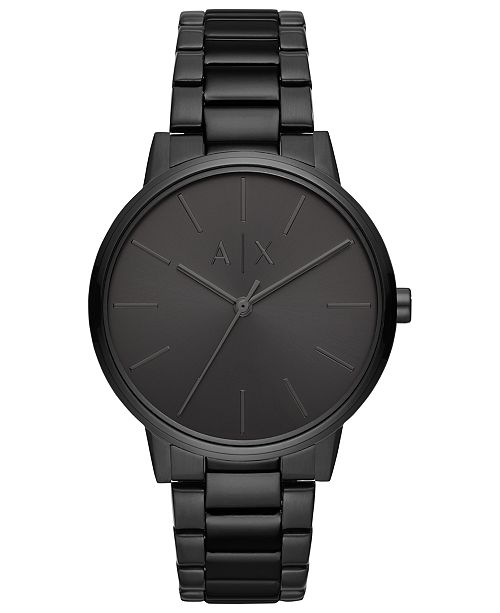 A|X Armani Exchange Men's Cayde Black Stainless Steel Bracelet Watch ...