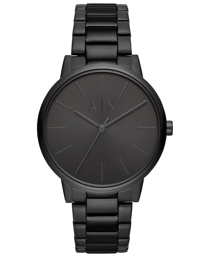 Top 78+ imagen armani exchange black stainless steel watch
