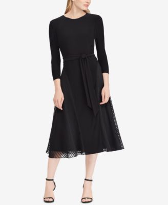 black midi flare dress