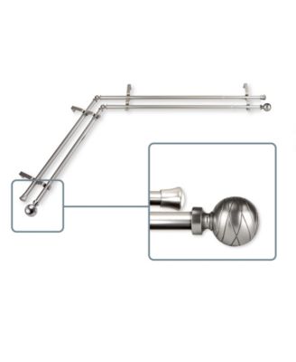 Rod Desyne - Arman Corner Window Double Curtain Rod  0.8125" Diameter 66" - 120"