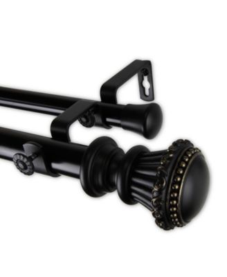 Rod Desyne - Chance Double Curtain Rod 1" OD 48-84 inch - Black