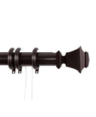 Rod Desyne - Bach Decorative Traverse Rod wor Rings 84"-156" - Cocoa