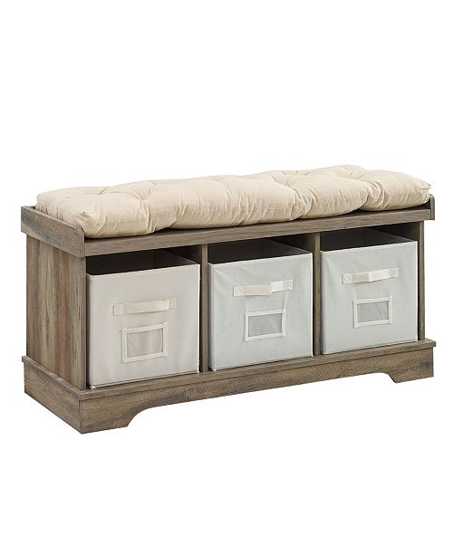 Walker Edison Entryway Bench with Cushion & Reviews Furniture Macy's