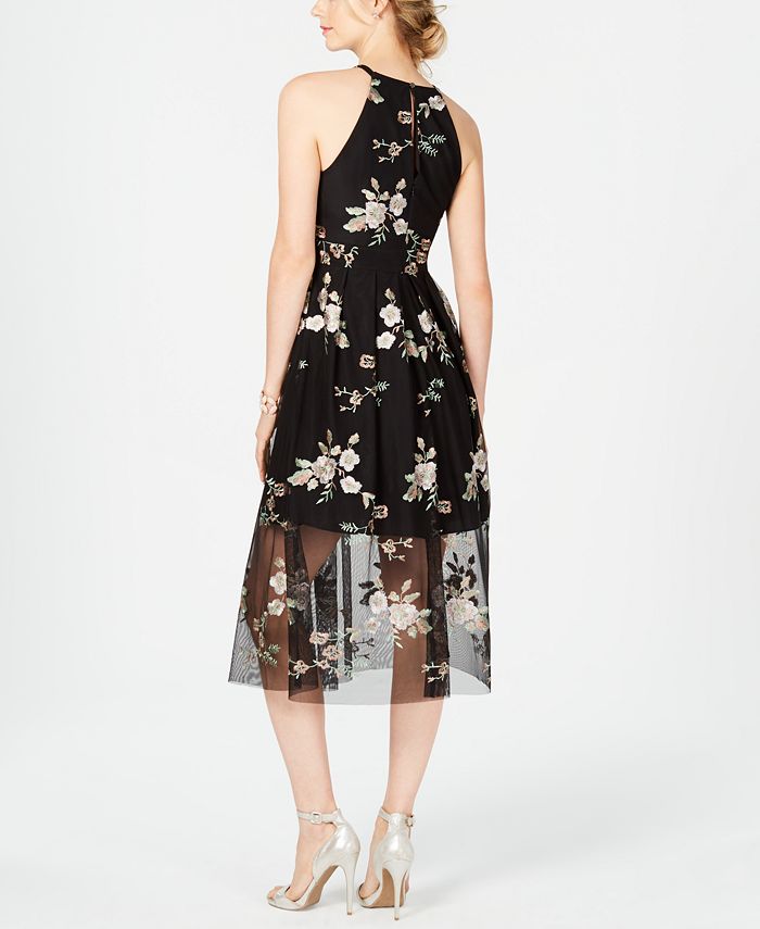 Vince Camuto Embroidered Halter Dress - Macy's