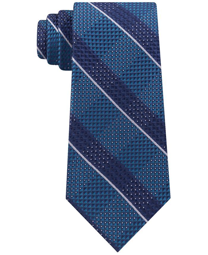 Michael Kors Mens Linear Plaid Accent Tie Brown Size Regular