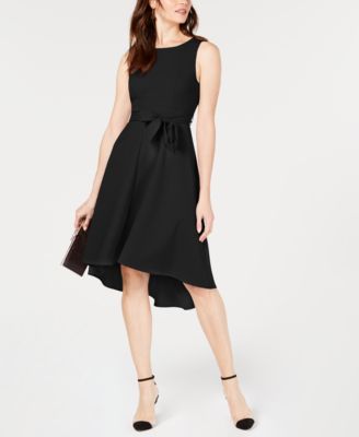 macy's black high low dress