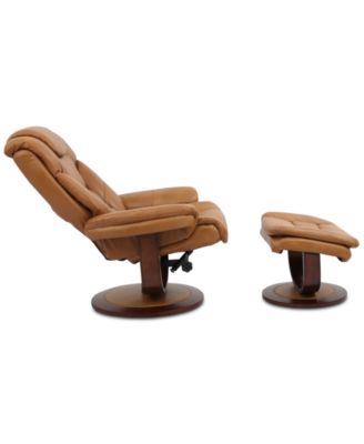 Faringdon Leather Euro Chair & Ottoman