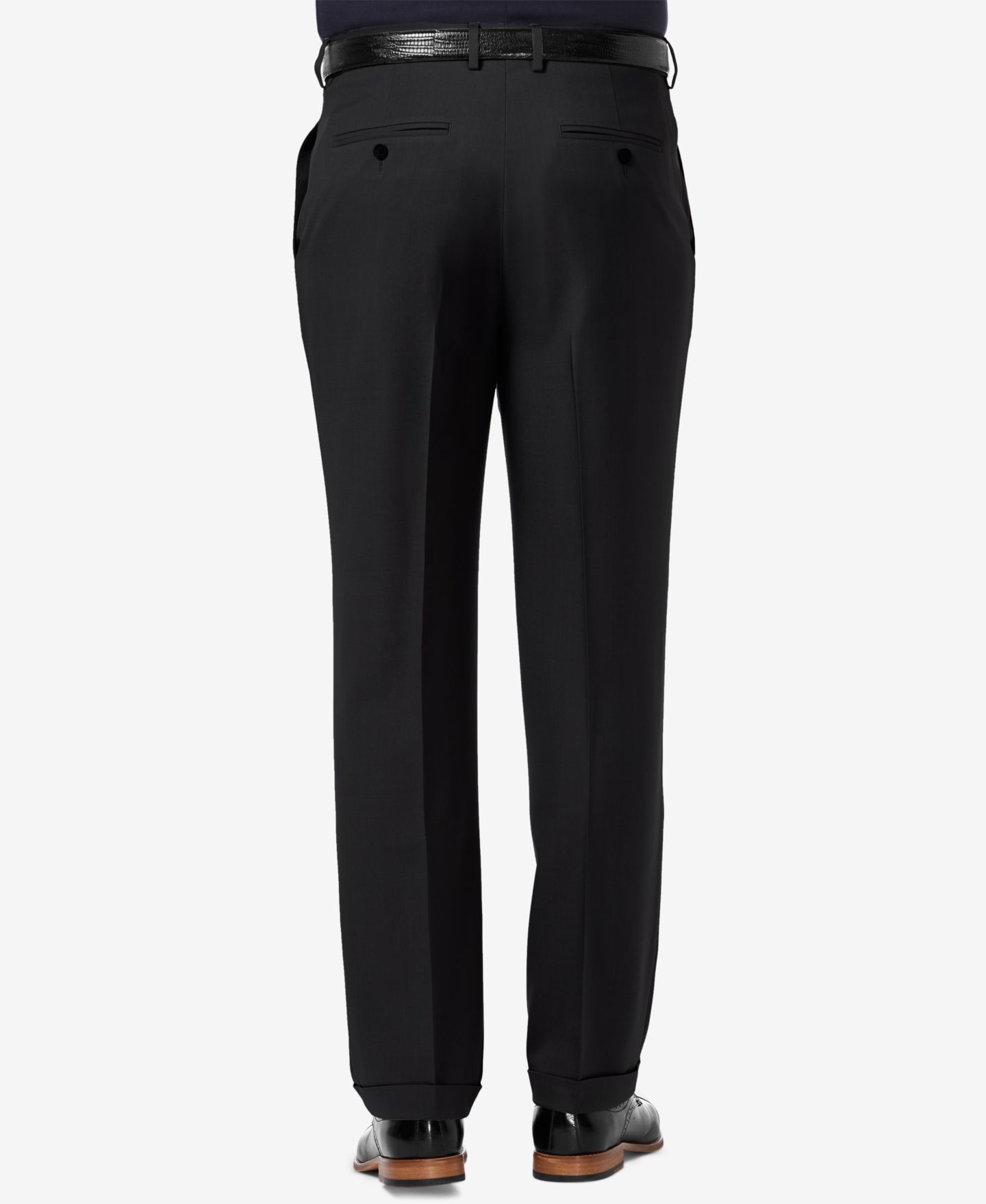 Мужские брюки Haggar Premium Comfort Stretch Classic-Fit Solid Pleated Dress Pants, цвет: Чёрный — фото 2